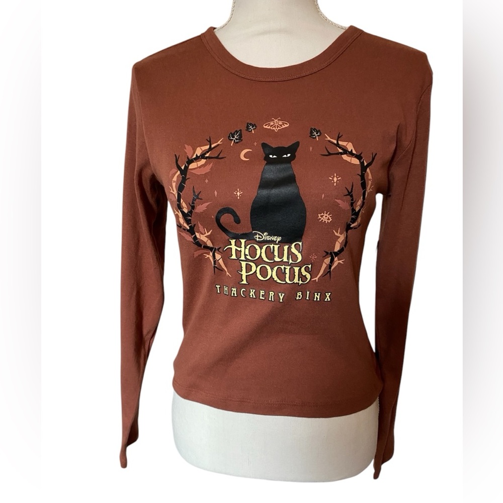 DISNEY Hocus Pocus Thackery Binx long sleeved t-shirt, brown, Size M